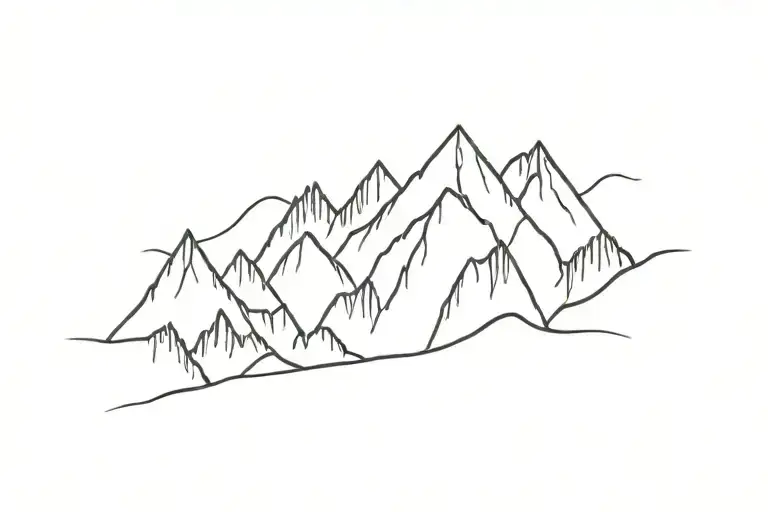 Realistic Mountain Range In A Rectangle