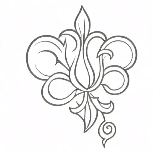 Fleur De Lis With Om Symbol