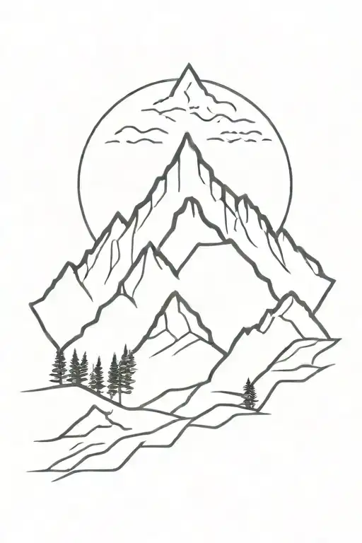 A Gym-inspired Tattoo Featuring A Mountain Peak As Part Of The Design