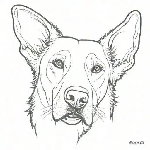 Outline Of A Labradors Ears With The Word Benji Underneath