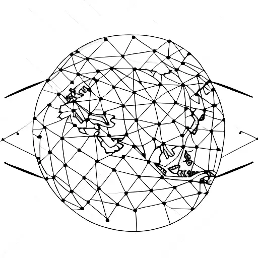 A Minimalist Outline Of A World Map With Dotted Lines Connecting Various Travel Destinations
