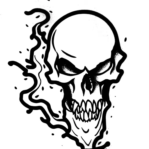 Dragon Smoking Skull