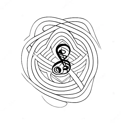 A Minimalist Tattoo Of A Music Note Intertwined With The Bts Logo