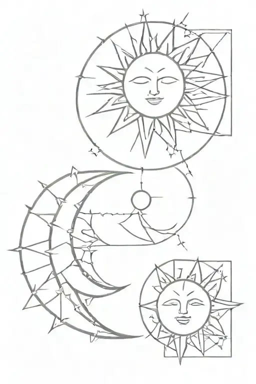 Ornamental Sun And Moon Line