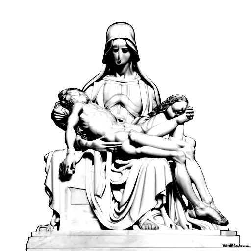 Line Art Of Michelangelo's Pieta
