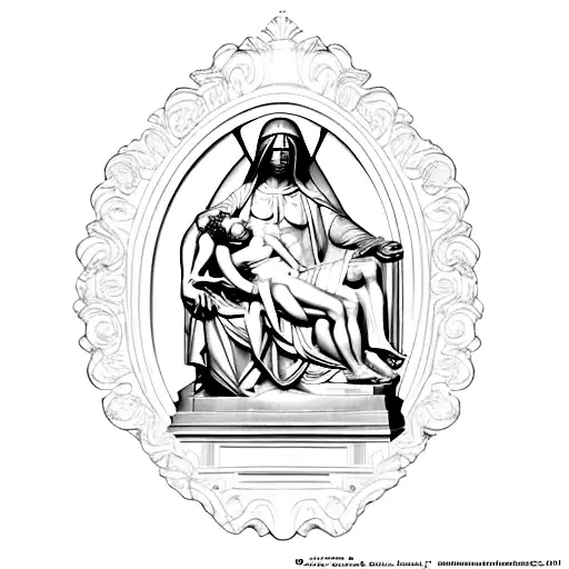 Line Art Of Michelangelo's Pieta