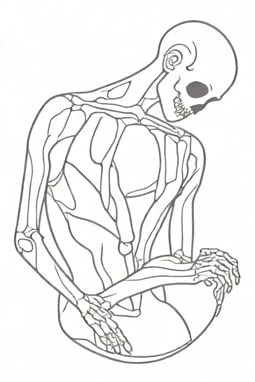 Make The Tattoo Look Like A Person Is Hugging A Skeleton