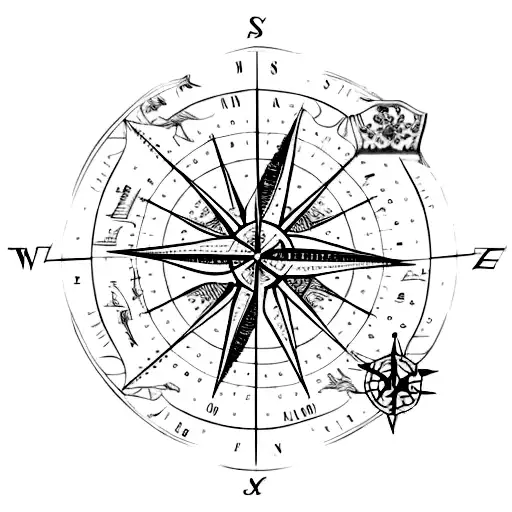 An Intricate Map Of Sicily With A Compass Rose