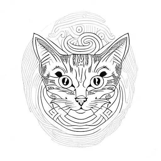 A Mystical Cat Surrounded By Swirling Scarlet Energy