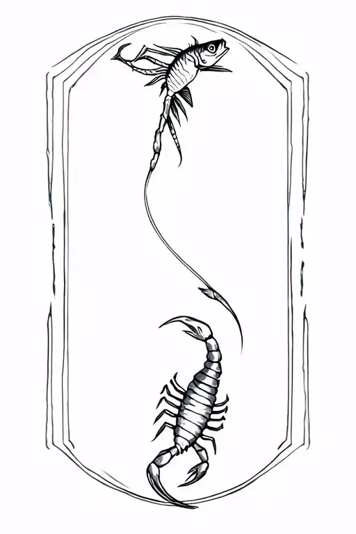 A Frozen Fish And Scorpion