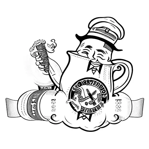 Oktoberfest Beer Mug With Traditional German Dance Figures