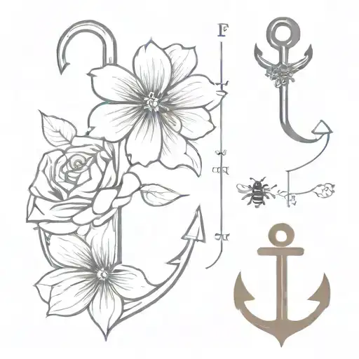 Flowers With Anchor With A Bee With A