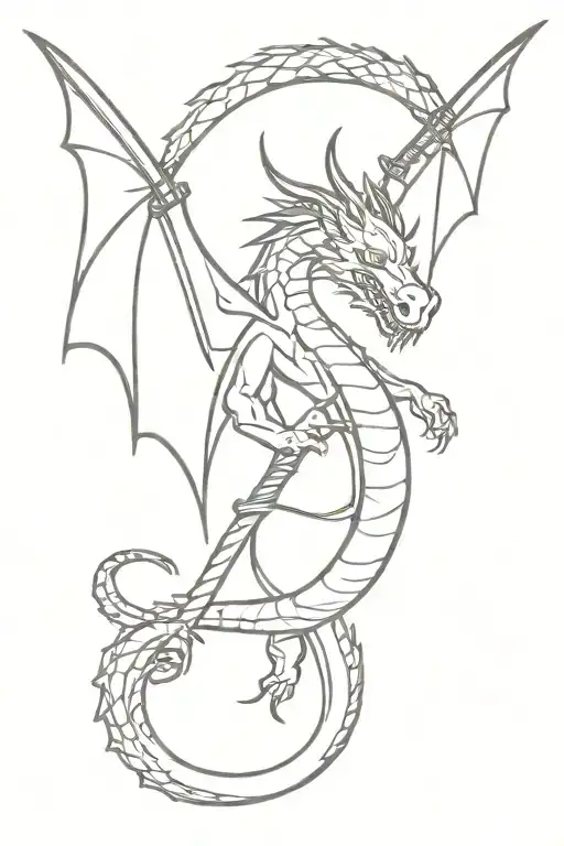 Dragon Around Katana