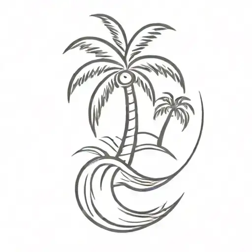 Palm Tree And Wave