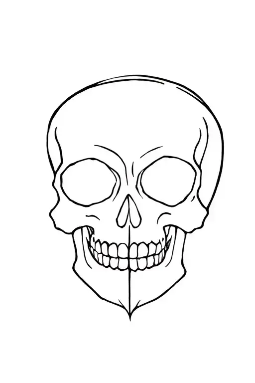 Collarbone Goth Emo Skull With Smoke