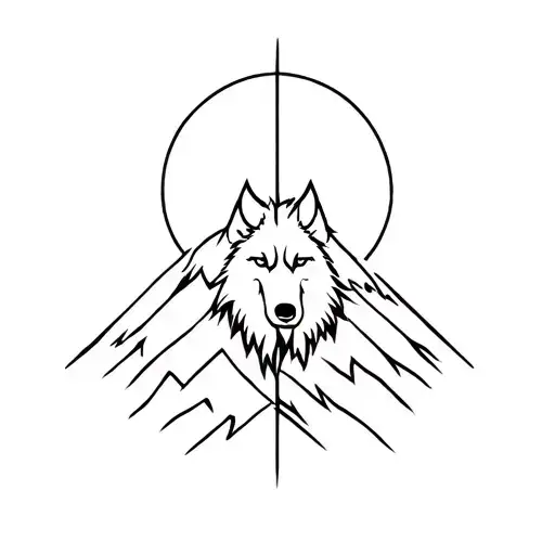 Mountain And Wolf Head
