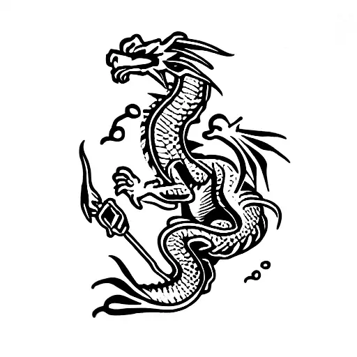 Dragon With Shamrock In His Hand