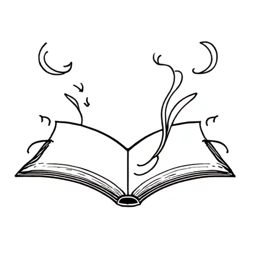 A Book That's Open At A 90 Degree Angle With Fluttering Pages