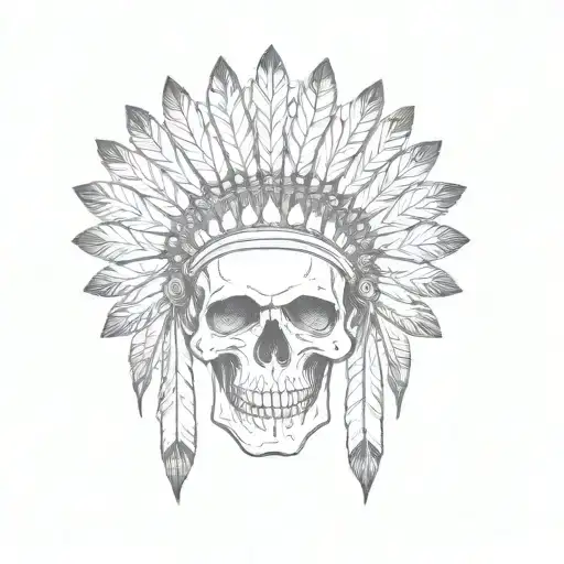 A Skull In An Indian Headdress