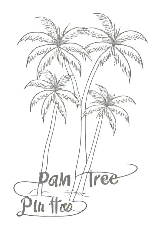 Palm Tree With La Text