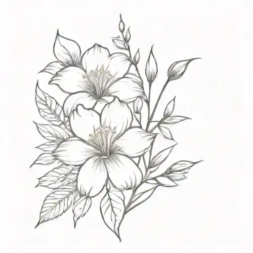 Birthflower Bouquet Fine Line