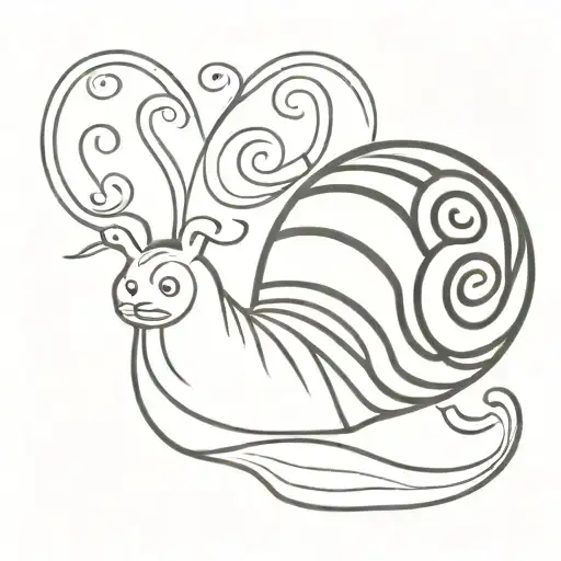 Tiger Snail With Hearts As Pattern Inspired