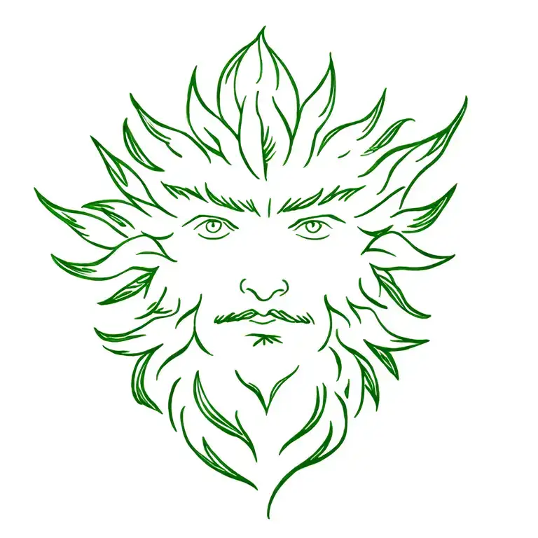 Green Man Foliage Face