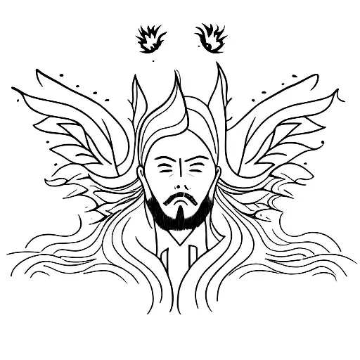 A Portrait Of A Person With A Phoenix Rising From Their Past