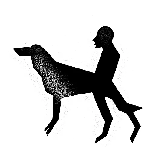 Man With A Knife Shadow Dog