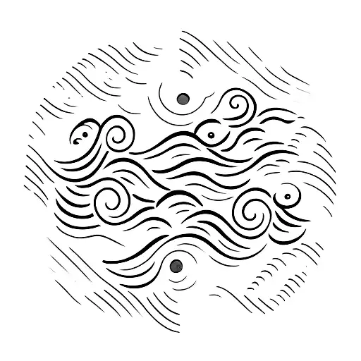 A Small Wave Symbolizing The Ocean's Energy And The Client's Love For The Beach