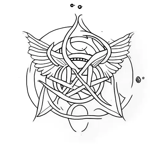 A Minimalist Tattoo Of The Gemini Zodiac Sign With Spiritual Symbols