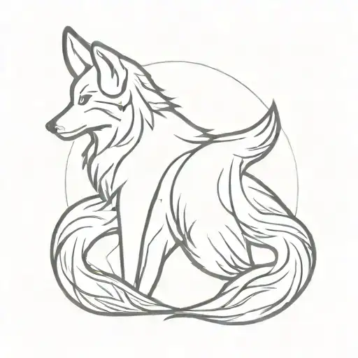 A Tattoo Of A Wolf And Fox Facing Each Other In A Yin And Yang Formation