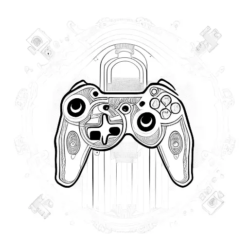 An Intricate Design Featuring A Mix Of Different Video Game Controllers