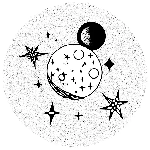 Space Moon Stars Planets