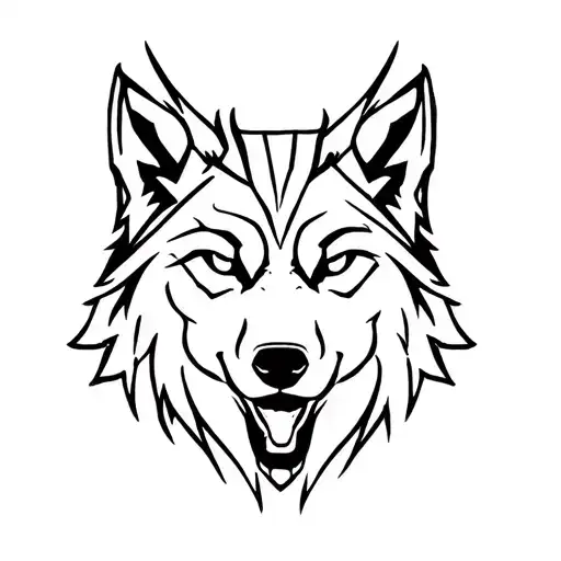 Wolf Head Sillouette Mechanical