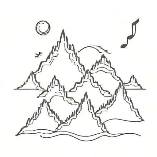 Mountains Music Notes Forming