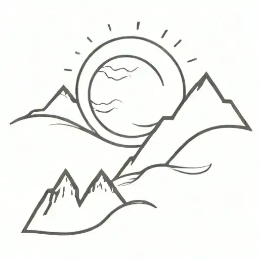 Mountains Sun Wrapped Around Moon