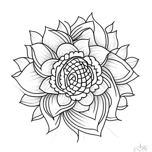 A Minimalist Tattoo Of A Delicate Flower With Each Petal Representing A Different Art Medium