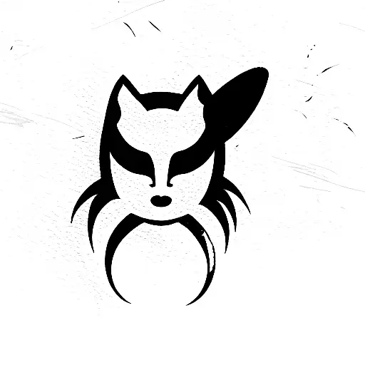 Katana With An Kitsune Mask
