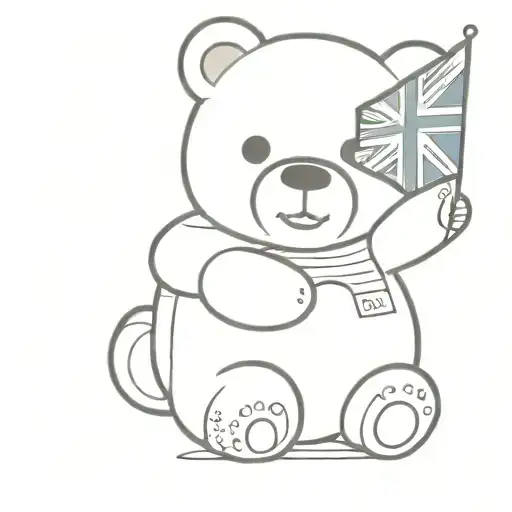 A Chubby Teddy Bear Wearing A Uk Flag Shirt Standing