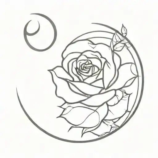 Moon And Rose