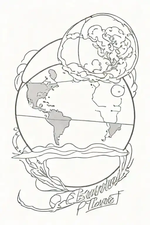 Burning Planet Partially Covered By Earth With The Words 'See How It Shines' Incorporated