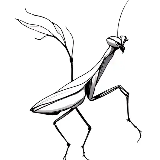 Orchid Mantis Line Drawing