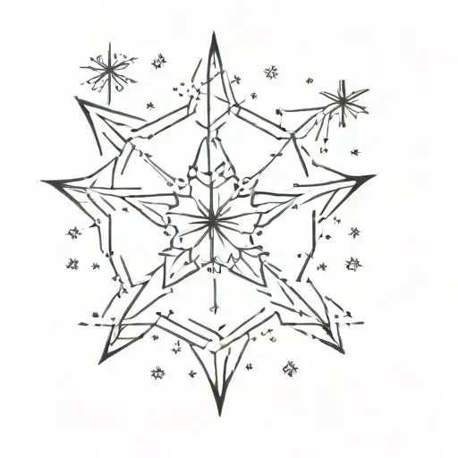 Compas That Looks Like A Snowflake With Mountain In The Middle