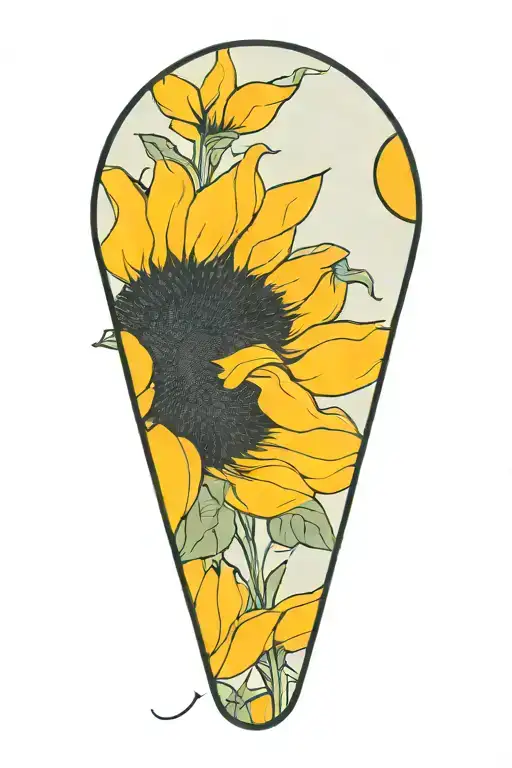 Sunflower Blooming Full Moon