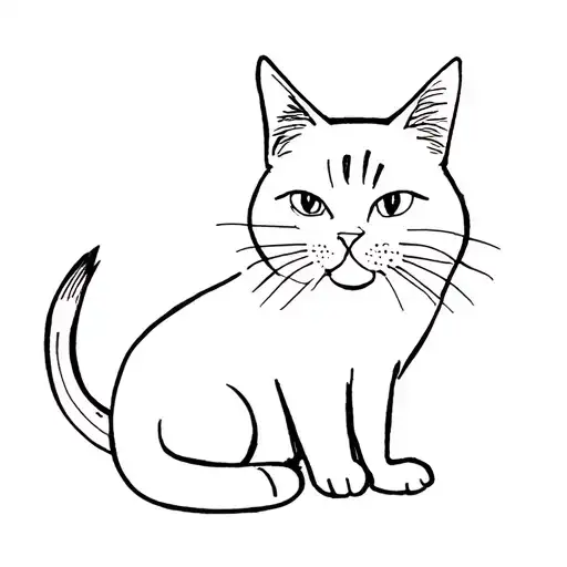 Minimalism Sketch Tattoo Cat