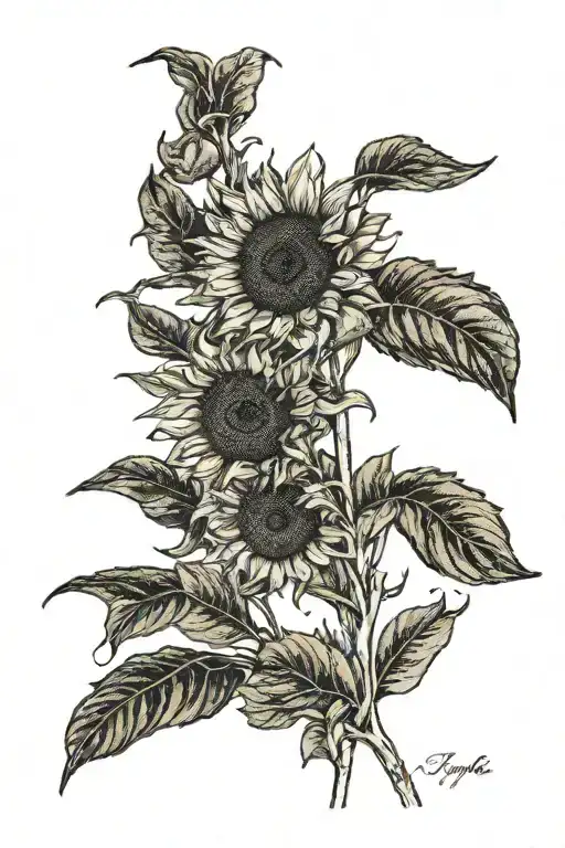 Sunflower Blooming Full Moon