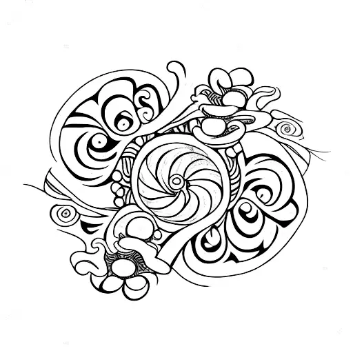 An Intricate Floral Design With Beach Elements Like Seashells And Waves