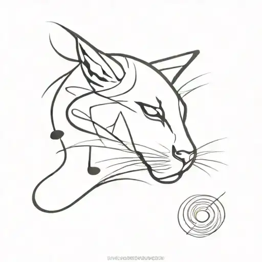 An Abstract Design Incorporating Musical Notes And A Puma Silhouette