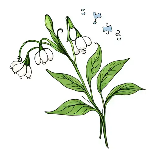 Lily Of The Valley Flower With A Puzzle Piece And Morning Glory Flower